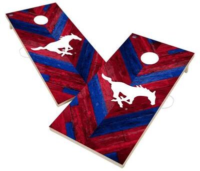Skip's Garage SMU Mustangs Regulation 2x4 Cornhole Boards - V4