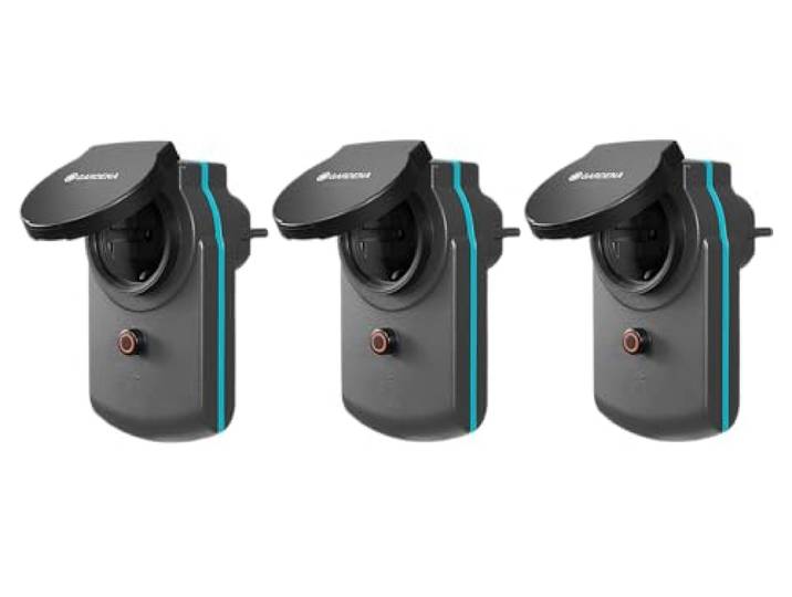 GARDENA smart Power Adapter set van 3: Schakelbare adapter voor buiten voor koppeling van willekeurige elektrische apparaten met het GARDENA smart system, bijvoorbeeld voor pompen (19095-20)