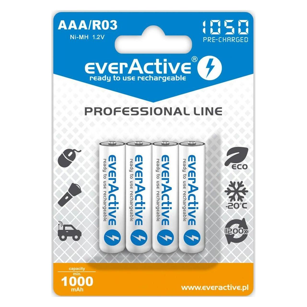 Everactive 1050 Serie (4 Stk., AAA, 1050 mAh) (EVHRL03-1050)