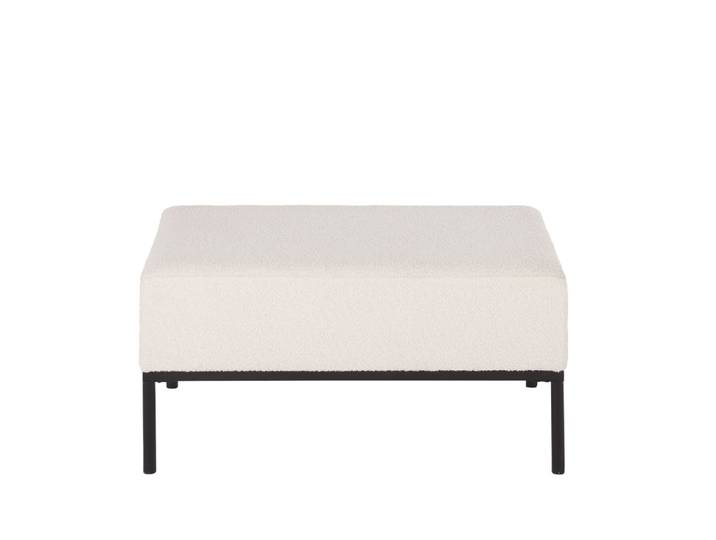 Banc en tissu blanc et métal noir