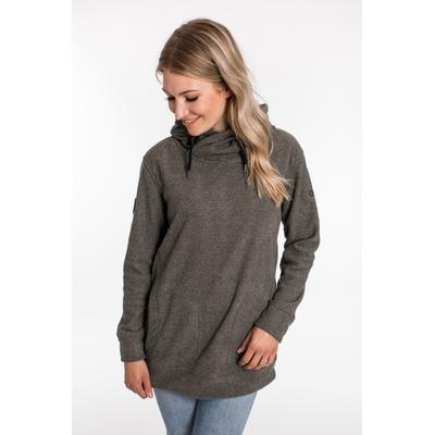 Kapuzensweatshirt DEPROC ACTIVE "SWEAT ALBERTA WOMEN", Damen, Gr. 40/42 (M), grau (anthrazit), Jersey, 100% Polyester, bequem hüftbedeckend, angesetztes Bündchen mit Kordelzug, Sweatshirts Sportbekleidung Zip-Hoodie Outdoorbekleidung Sweatshirt...