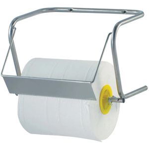 Hendi Putztuchrollenhalter 809952, Wandhalter, für Rollen bis 30 cm, Edelstahl, grau