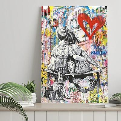 Monopoly Kunst Malerei handgemachte Leinwand Graffiti süße Liebe Malerei Leinwand Wand Kunst Pop-Art Malerei handgemachte Leinwand Straße Graffiti Kunst Malerei Pop-Art Wanddekoration