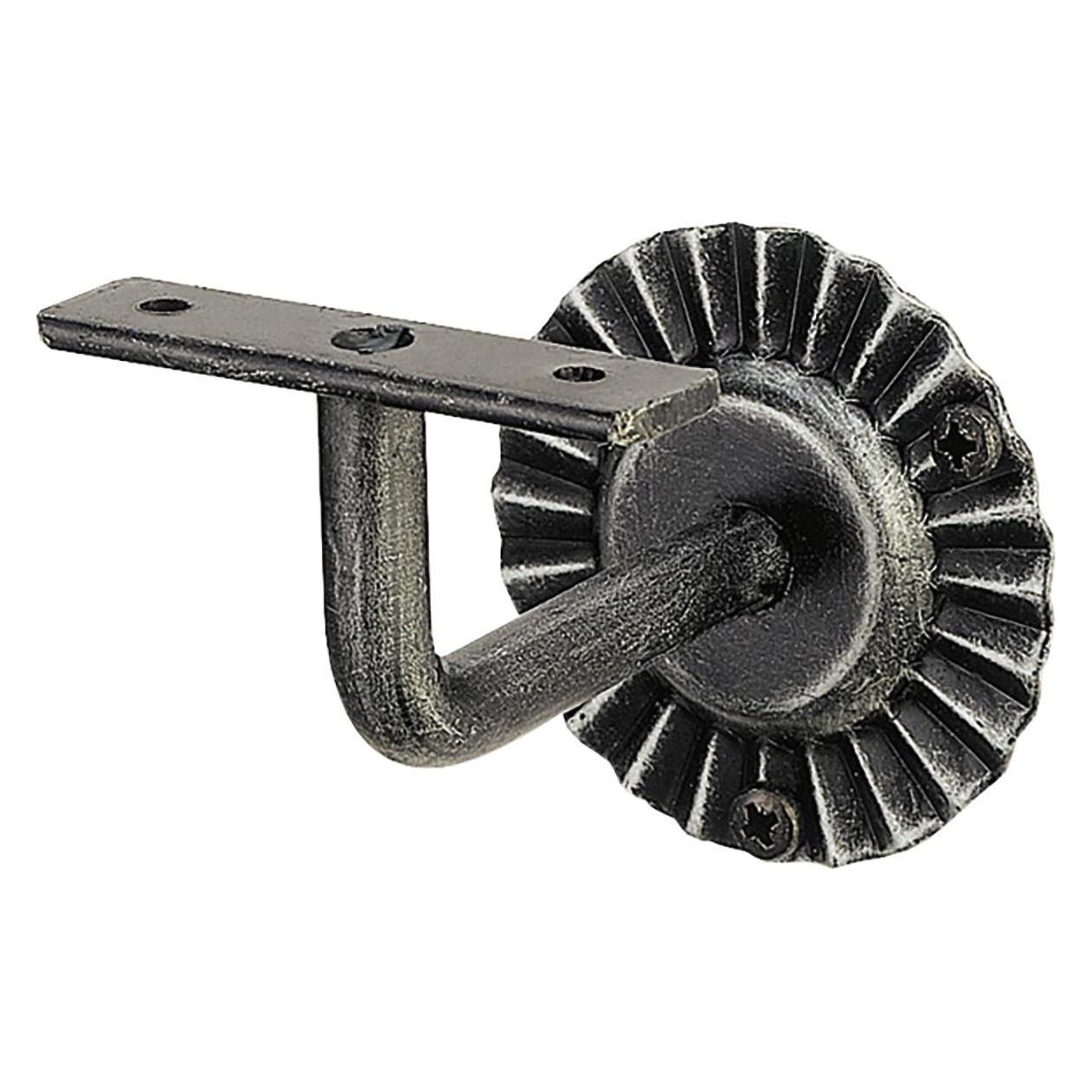 Schösswender Handlaufträger mit Winkel, Wandabstand 90, schwarz lackiert, patiniert (Schmiedeeisen) (42726233)