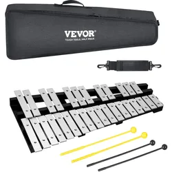 VEVOR Glockenspiel-Xylophon-Set mit 30 Tönen, Schlaginstrument mit Schlägeln, Trommelstöcken und Tragetasche, professionelles Glockenspiel-Xylophon-Schlaginstrumentenset für Schüler und Erwachsene