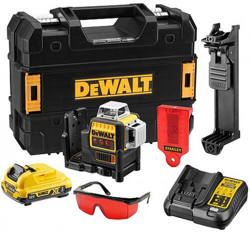 DeWALT DCE089D1R-QW Niveau laser multilignes 3x360° (10,8V/1x2,0Ah/30/60m)