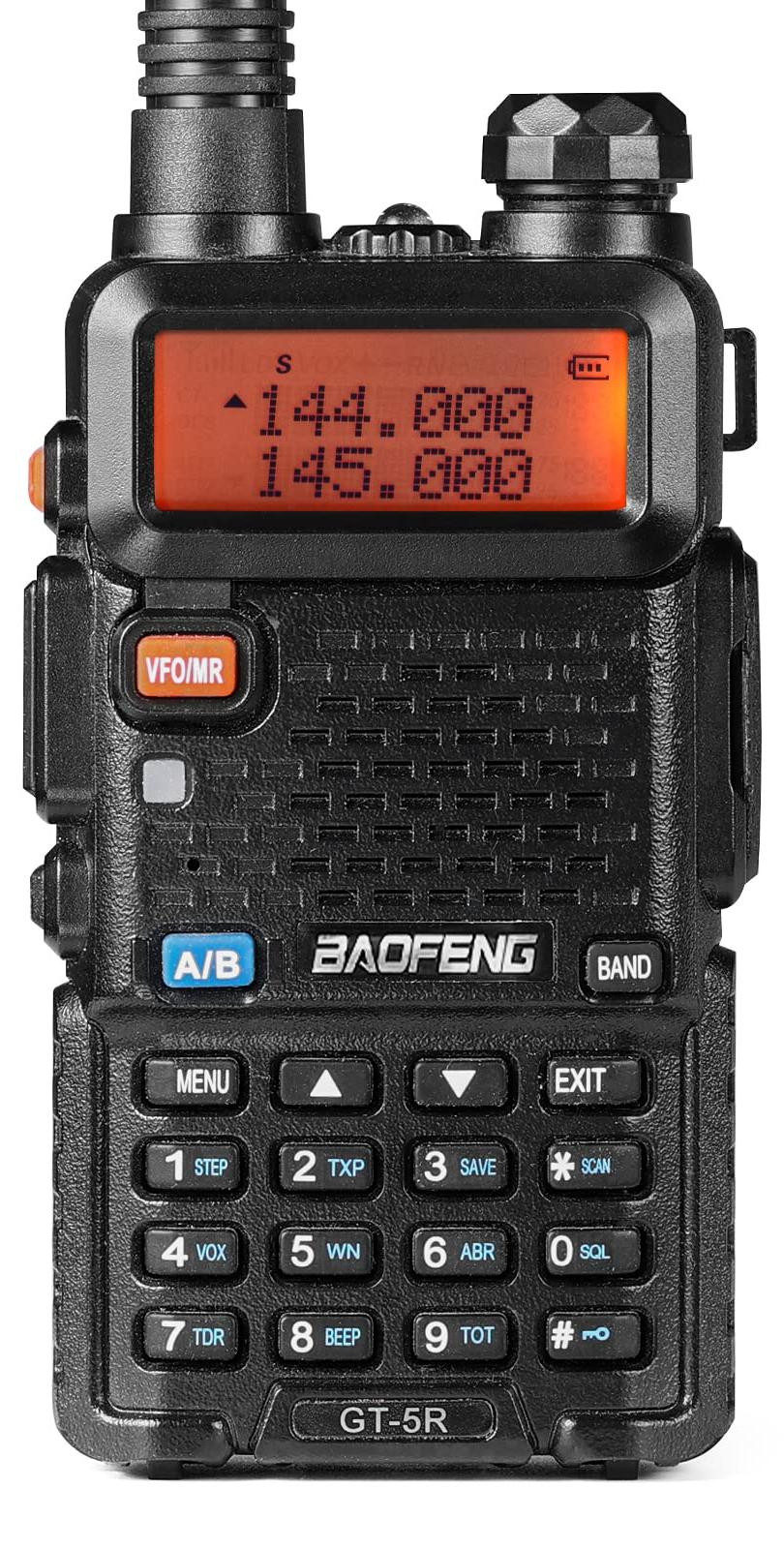BAOFENG GT-5R Dualband Portofoon UHF/VHF met 128 kanalen en 1800mAh batterij