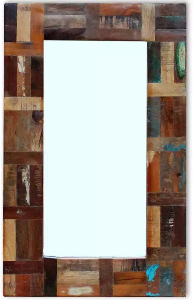 World Menagerie Manisha Mirror Solid Reclaimed Wood 80x50 cm Brown 80cm H X 50cm W