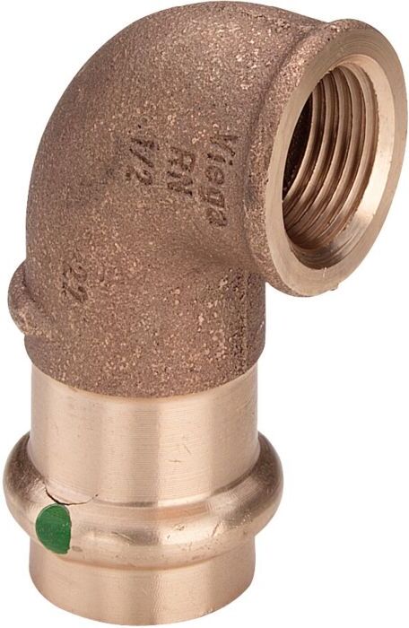 Viega Sanpress Winkel 298227 18 mm x Rp 3/4, 90°, Rotguss oder Siliziumbronze, SC-Contur