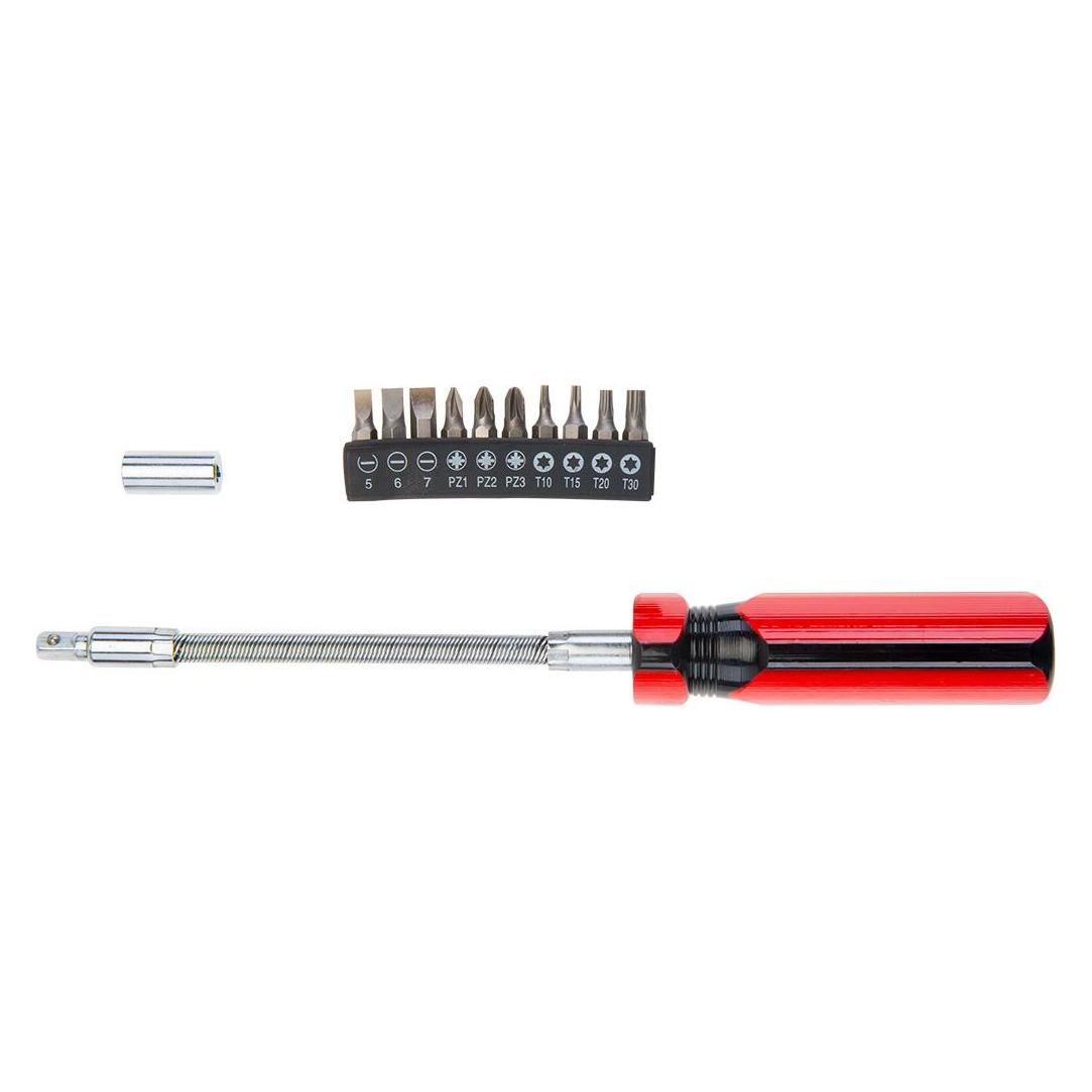 TOP Topex-Schraubendreher mit gebogener Klinge und einem Satz Bits 39D122 (Schlitz) (39D122)