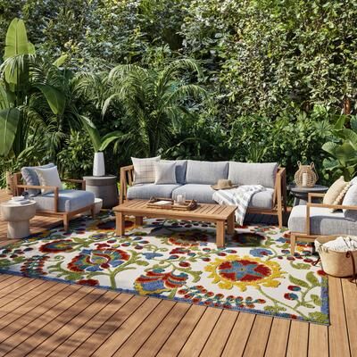 Nourison Aloha Indoor/Outdoor Floral Area Rug