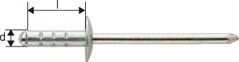 GESIPA Mehrbereichs-Blindniet Stahl/Stahl Großkopf 4x13mm
