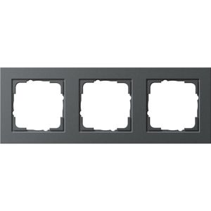 Gira Steckdosenrahmen 021323, E2, System 55, 3-fach, anthrazit