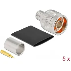 Delock N Stecker zum Crimpen LMR 400 mit passendem Schrumpfschlauch, Antennenkabel