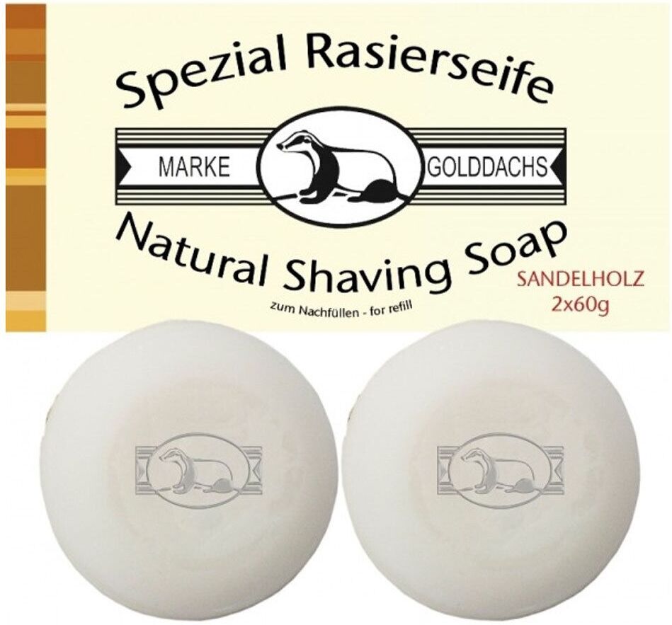Rasierseife Sandelholz 2er Pack Golddachs 2x60 g Seife