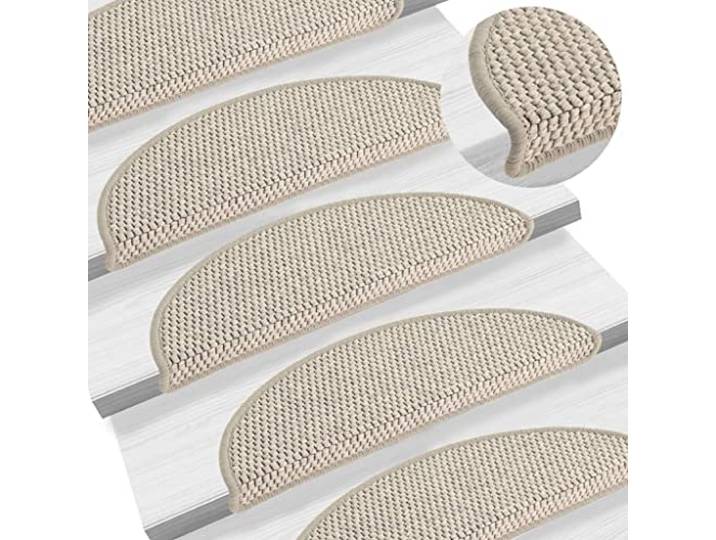 vidaXL Trapmatten zelfklevend 15 st sisal-look 56x17x3cm zilverkleurig