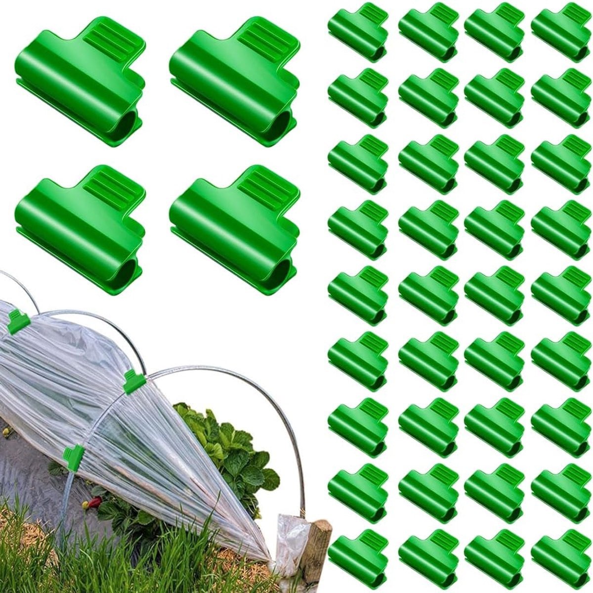 40 stuks Groene Kasclips van Plastic voor Tuin en Kas - 11 mm