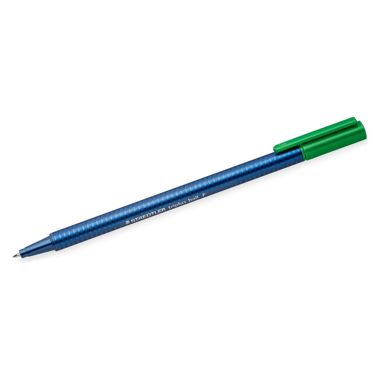 Staedtler triplus ball 437 Dreikantiger Kugelschreiber, Einzelprodukt, grün, Linienbreite F (1x) (437 F-5)