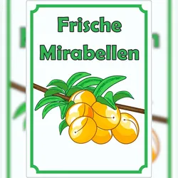 HB-Druck Frische Mirabellen Aufkleber Hochkant A2 (420x594mm)