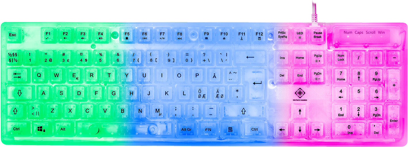 Deltaco Gaming Dk250 Rgb Gaming Tangentbord - Transparent