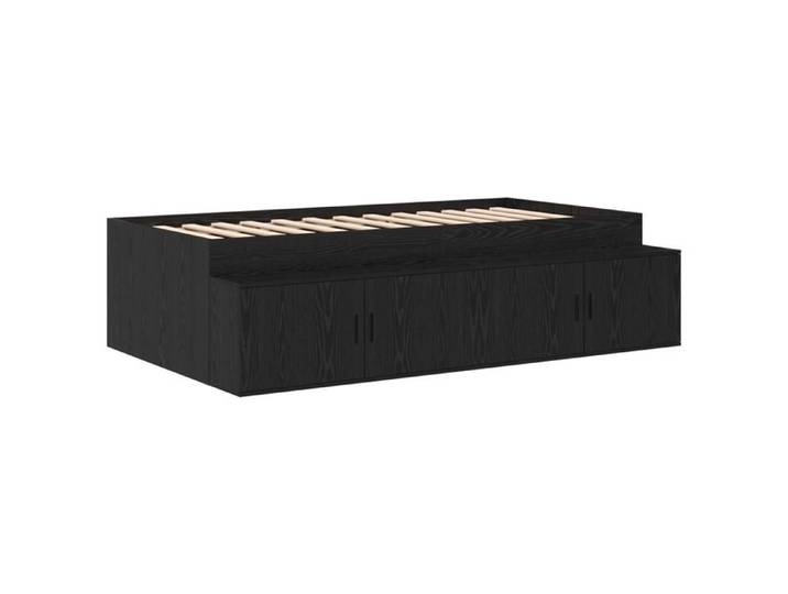 PROMOTION Lit 1 personnes - Lit Coffre Scandinave Cadre de Lit de Rangement Chêne Noir 80x200 cm 70077 - BestMeuble