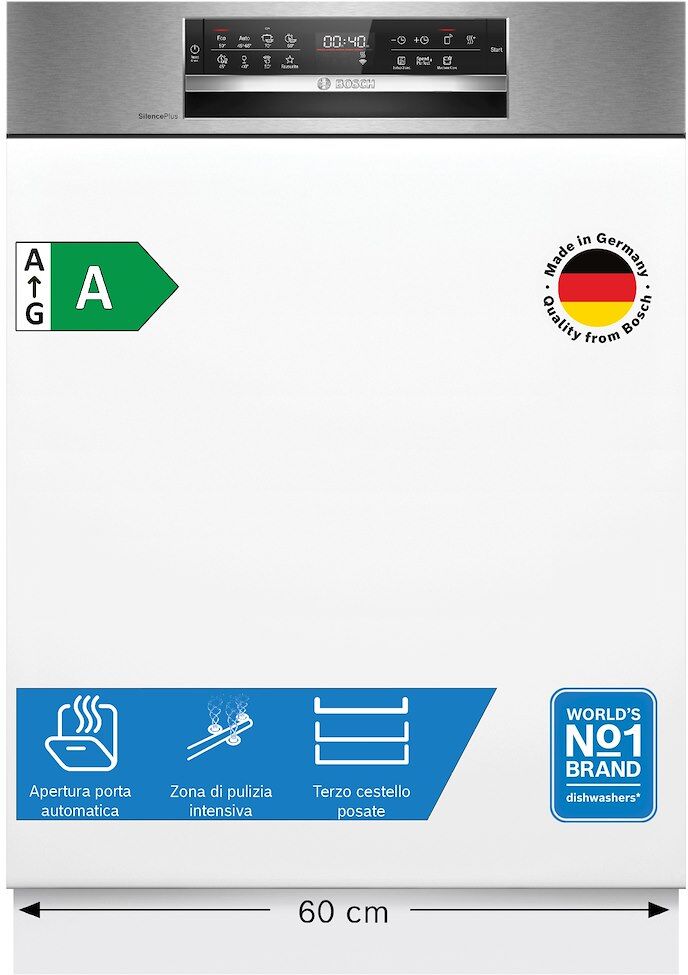 Lavastoviglie da incasso Bosch SMI6ECS12E, 14 coperti, classe A
