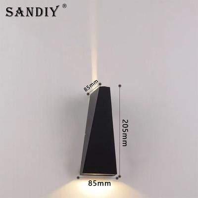 Inspire Curations SANDIY IP65 Outdoor LED Wall Lamp Up Down Exterior Light 85x85 H205mm 10w Cold Light