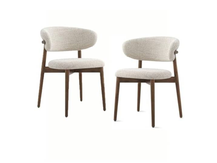 VENYAA Esszimmerstühle, Moderner Esszimmerstuhl mit Holzbeinen, Bequemer Stoffseitenstuhl gepolstert Einzelner Freizeitstuhl für Küche Eitelkeit Wohnzimmer(Color:BEIGE-2Pcs)