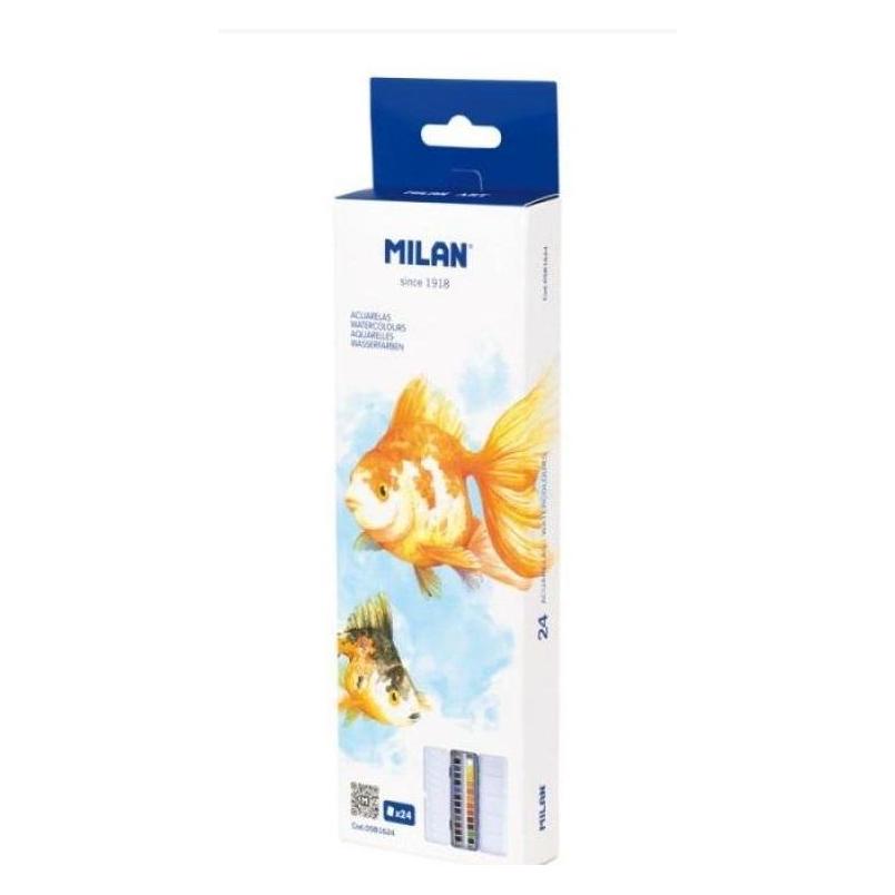Milan Aquarellfarbe im Würfel, 24 Farben, Kassette (45290657)