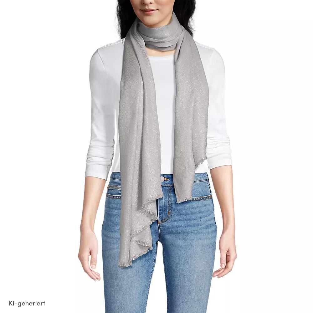 Metallic-Schal für Damen, Damen, size: regular, Metallic, Metall/Viskose, by Lands' End