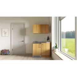 Miniküche Nano mit Geräten ca. 100 cm Buchefarben