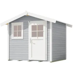 Weka Gartenhaus 123 - 28 mm grau 240 x 205 cm inkl. Einzeltür/Fenster (Gr. 1) - 50 % Rabatt auf Dacheindeckung