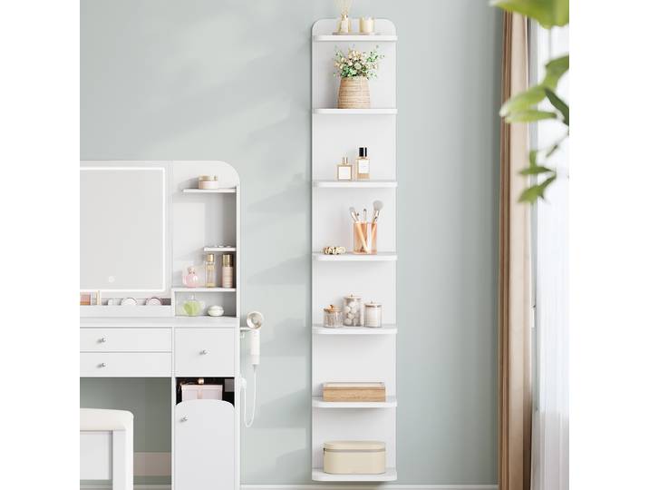 Étagère à livres à 7 niveaux, étagère flottante à fixer au mur, bibliothèque étroite et haute, étagère verticale pour salon, bureau