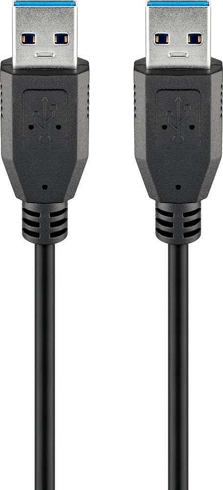 Goobay 93929 USB 3.0 SuperSpeed Kabel, Schwarz, 3 m, USB Type A naar USB Type A