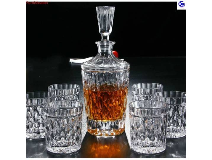 Ensemble d'esprits étrangers en verre de cristal créatif, ornement de bouteille de vin scellé avec couvercle, carafe, ensemble de pichet de bouteille de vin