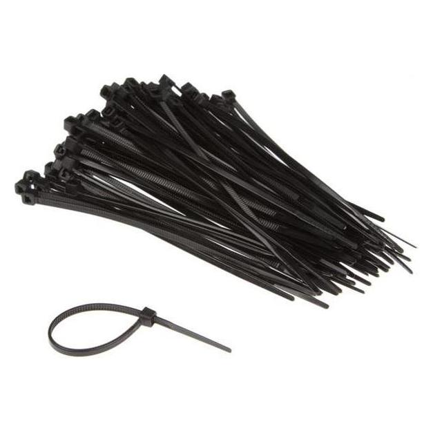 Velleman NYLON-KABELBINDER-SET - 2.5 mm x 100 mm - SCHWARZ (100-tlg.) (Klettkabelbinder, 100 mm, 100 Stk.) (ECTB100)