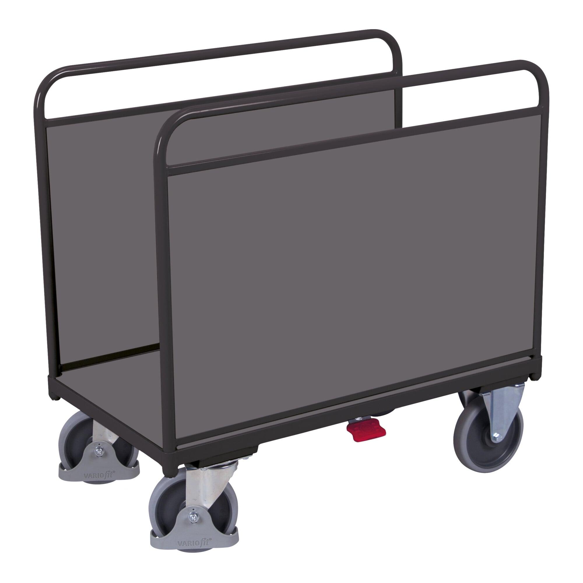 VARIOfit Seitenbügelwagen Holzwände RAL 7016 anthrazitgrau (sw-700.200/AG)