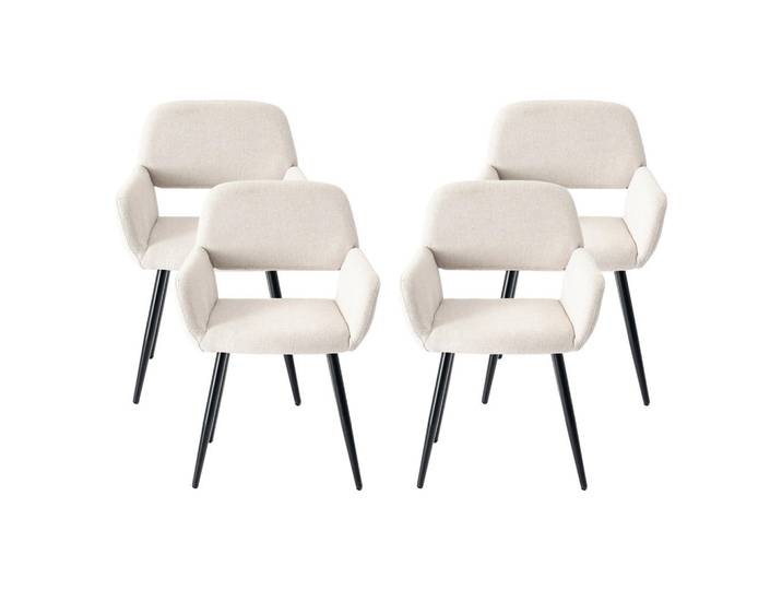 Urban Meuble Armlehnstuhl-Set 4 Stück beige, Beige, Mode, 56x77x53 cm, Esszimmer, Stühle, Armlehnstühle