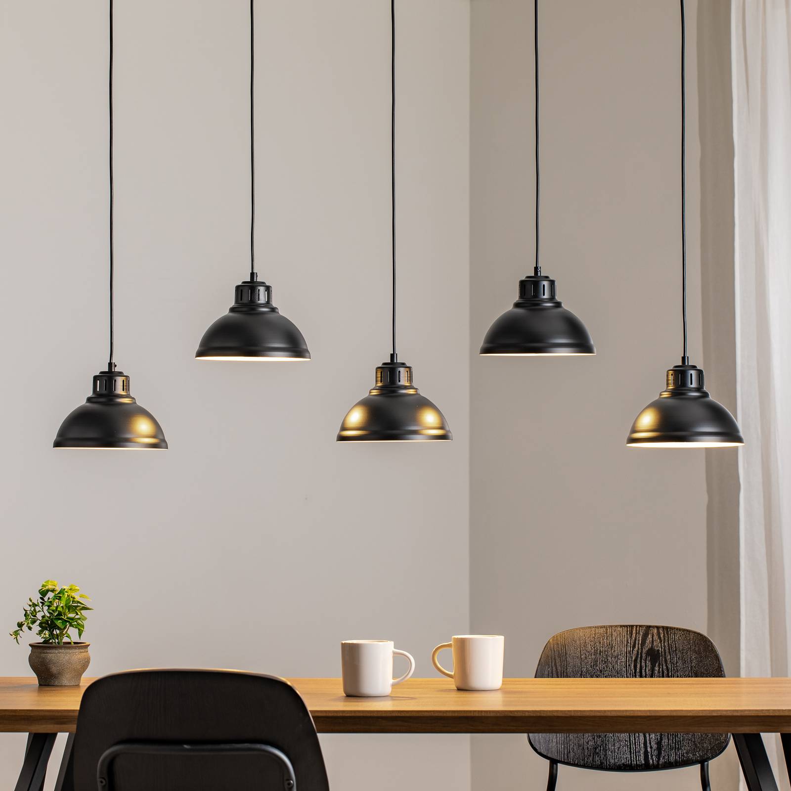 Hängelampe Sven Luminex, dimmbar, schwarz, für Wohn- / Esszimmer, Metall, Industrielles Design, Pendelleuchte