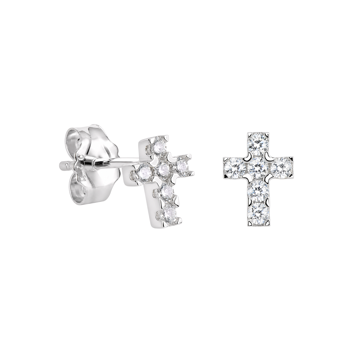 Jacques Lemans Ohrstecker Kreuz Sterlingsilber mit Zirkonia