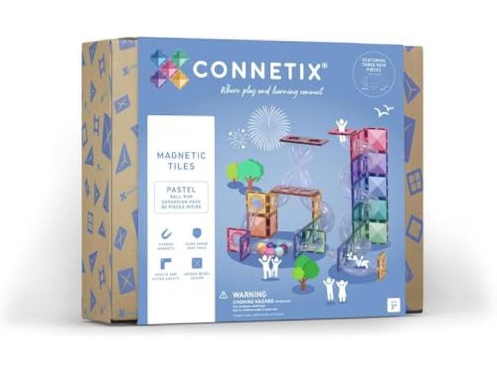 CONNETIX Magnetbausteine Pastell Ball Run Packen, 80 Stück