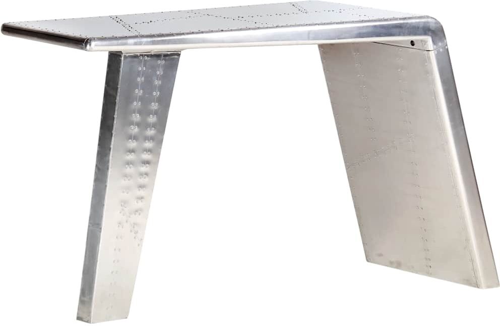 vidaXL Bureau style avion Argenté 112x50x76 cm Métal