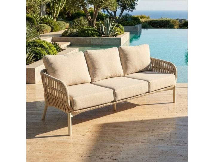 LC Garden Terano Diningsofa Low Dining Aluminium/Rope/Olefin Taupe Sand