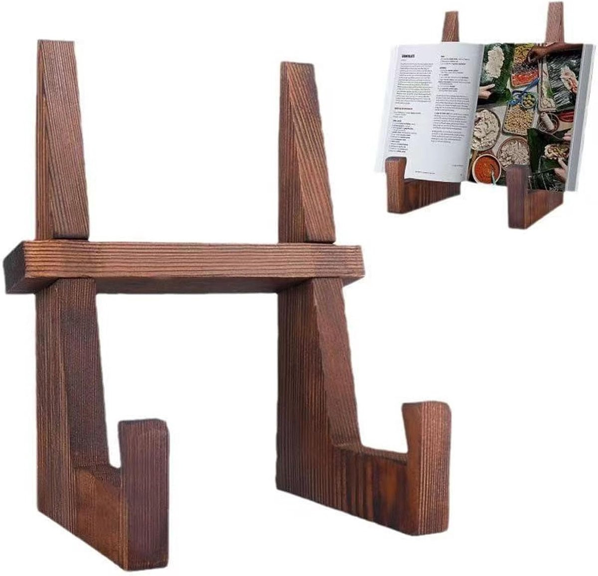 Rustieke houten bordenstandaard voor decoratieve presentatie
