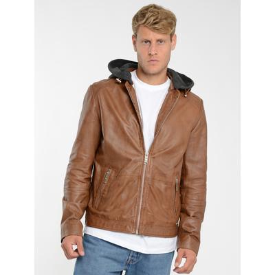 Lederjacke MAZE "42020525", Herren, Gr. XL, braun (cognac), Obermaterial: 100% Lammleder. Futter: 100% Baumwolle. Ärmelfutter: 100% Polyester, ohne Bündchen, Jacken
