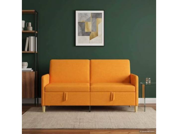 YUTAASU Sofa mit Stauraum Dunkelgelb 172 cm Polyester Abnehmbare Bezüge, Schaumstoff-Faser-Kissen, Metallrahmen, Holzbeine, Modernes Design