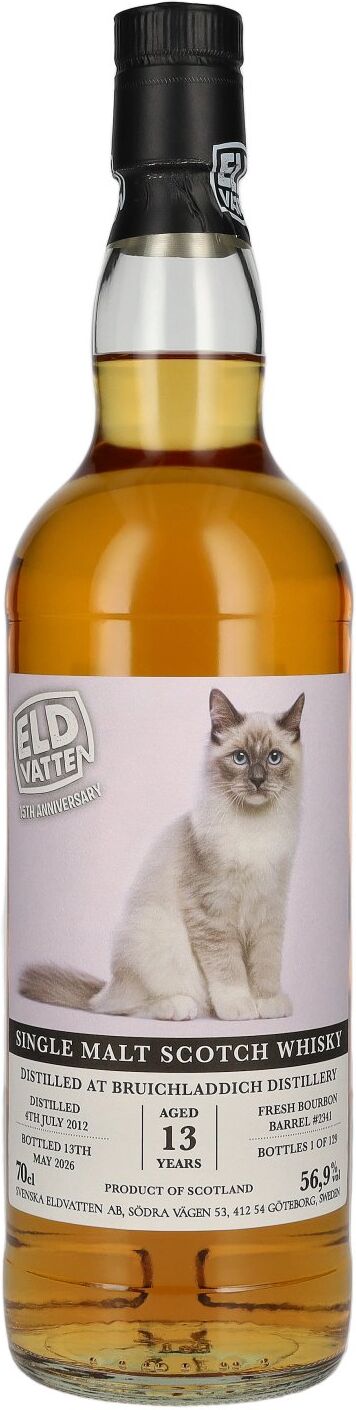 Eldvatten Svenska Bruichladdich 13 Years Old Single Malt Cat Label Cask #2341 2012 56,9% Vol. 0,7l