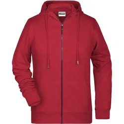 Damen Zip Hoody "8025" - L - carmine-red-melange