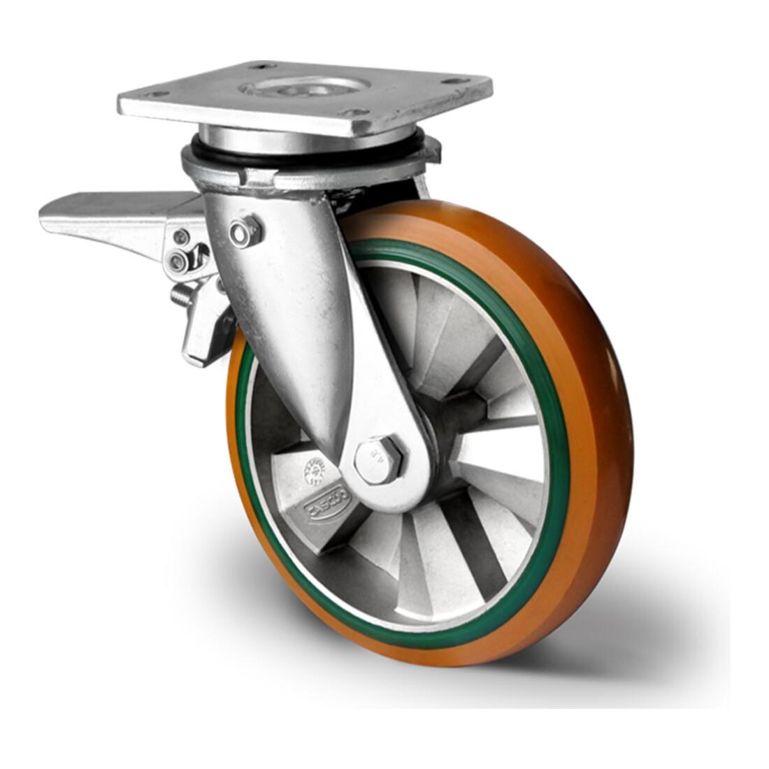 CASCOO Lenkrolle mit Totalfeststeller im Vorlauf ø 125 mm Serie BAY5 Doppelkugellager (CHP5MW0125BAY5D0N)