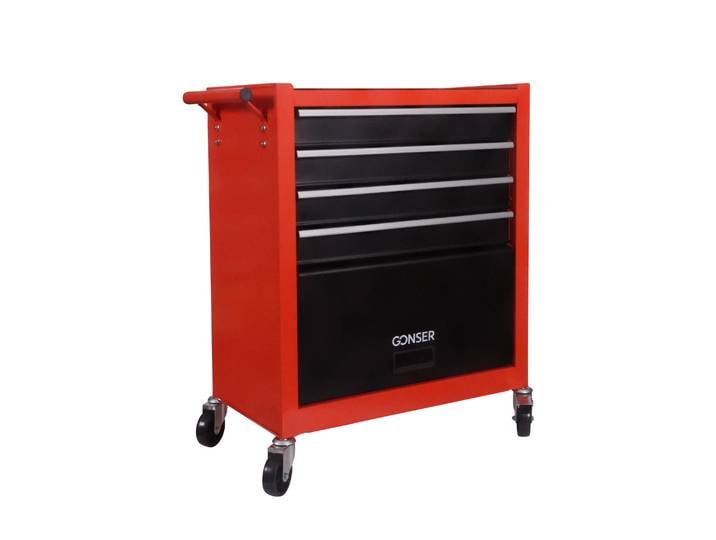 Werkstattwagen Rollwagen mit 4 Schubladen orange/schwarz